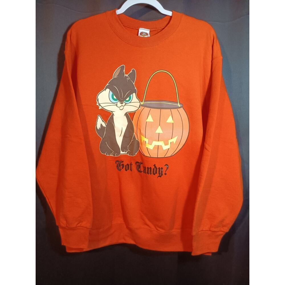 Vintage Looney Tunes Penelope Cat Halloween Got Candy Sweatshirt Large Glows - Picture 5 of 5